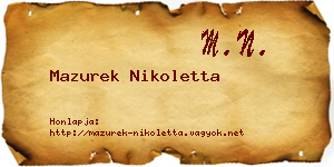 Mazurek Nikoletta névjegykártya