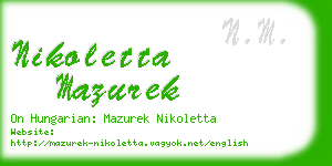 nikoletta mazurek business card